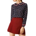 thumbnail image 3 of Allegra K Women's Cute Ruffle Peter Pan Collar Long Sleeve Sweet Blouse Tops, 3 of 7