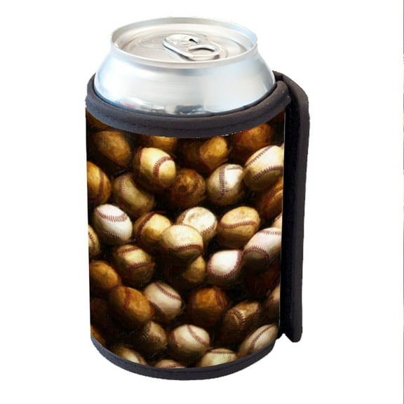 KuzmarK Insulated Drink Can Cooler Hugger - Baseballs Painting