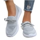 thumbnail image 2 of Zapatillas planas transpirables de malla tejida para mujer, zapatos casuales antideslizantes de moda para caminar, mocasines cómodos de suela suave sin cordones, zapatillas de tenis, 2 of 5