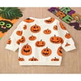 thumbnail image 3 of Bébé Garçon Garçon Fille Halloween Citrouille Sweathsirt Col Rond Pulls à Manches Longues Automne Hiver Vêtements, 3 of 6