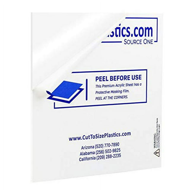 SourceOne 1 Feuille - 1/2 Pouces Feuille de Plexiglas Acrylique Transparent Usage Intensif (6 Pouces X 6 Pouces)