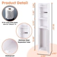 thumbnail image 3 of Armario para Papel higiénico, Armario pequeño para baño con Puertas y estantes, Delgado para baño Espacios pequeños Esquina Suelo, 3 of 8