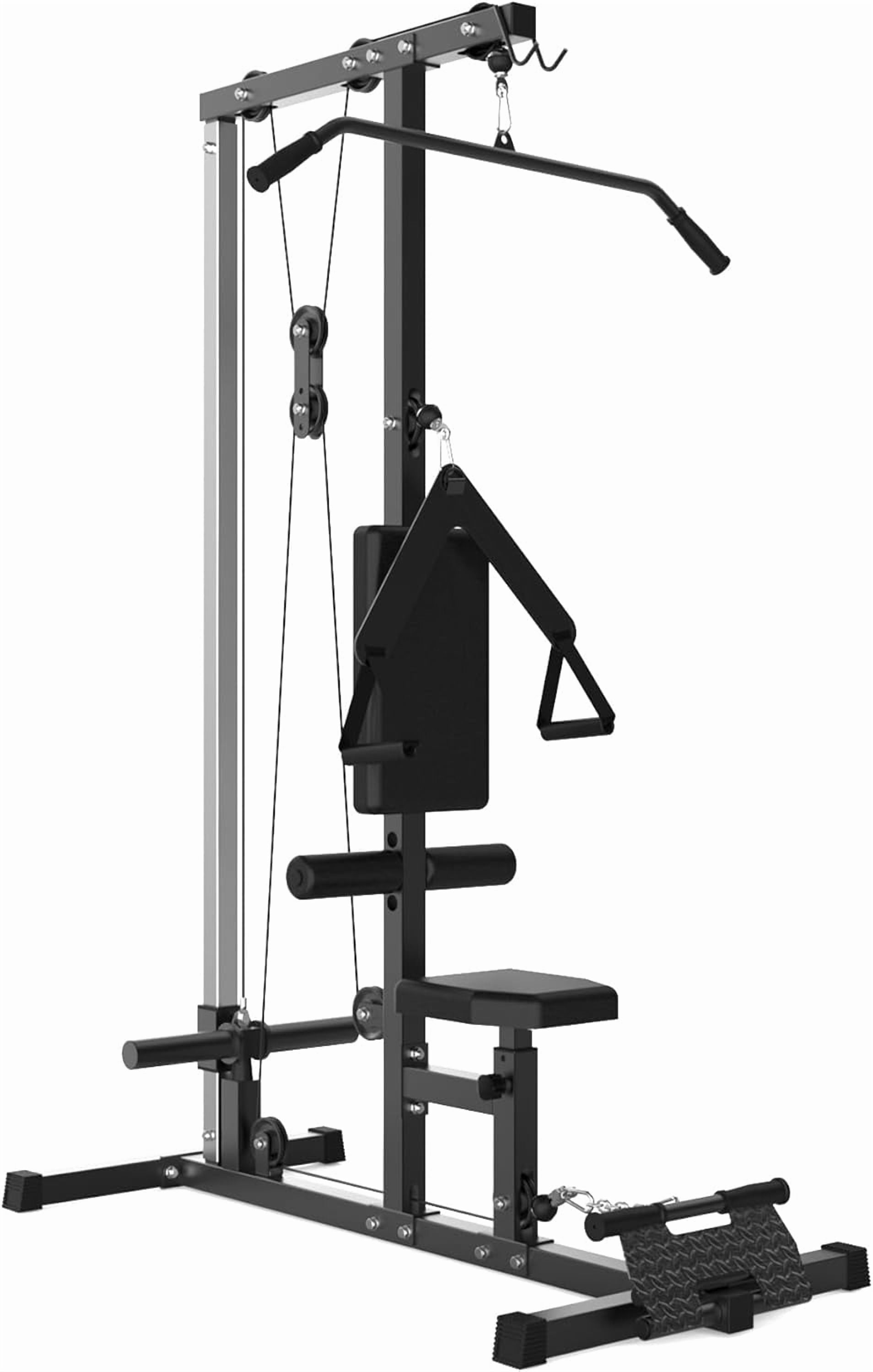 LAT Power Cable Machine,LAT All-in-One Machine with High and Low Pulley Station,LAT Pulldown Machines,Row Cable Machine with Adjustable Leg Support for Home Gym Total Body Training