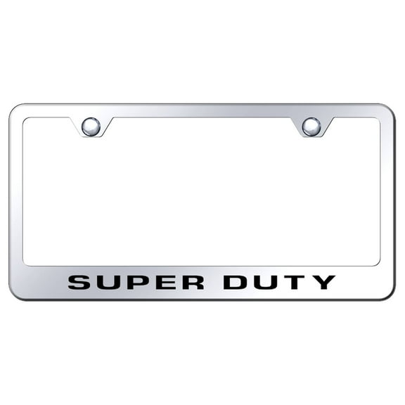 Ford Super Duty Laser Etched Logo Stainless Steel License Plate Frame (Chrome)