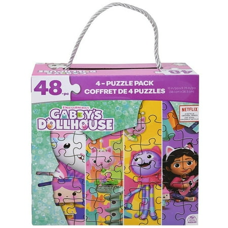 Gabby's Dollhouse 4-pk Puzzles with Rope Handle