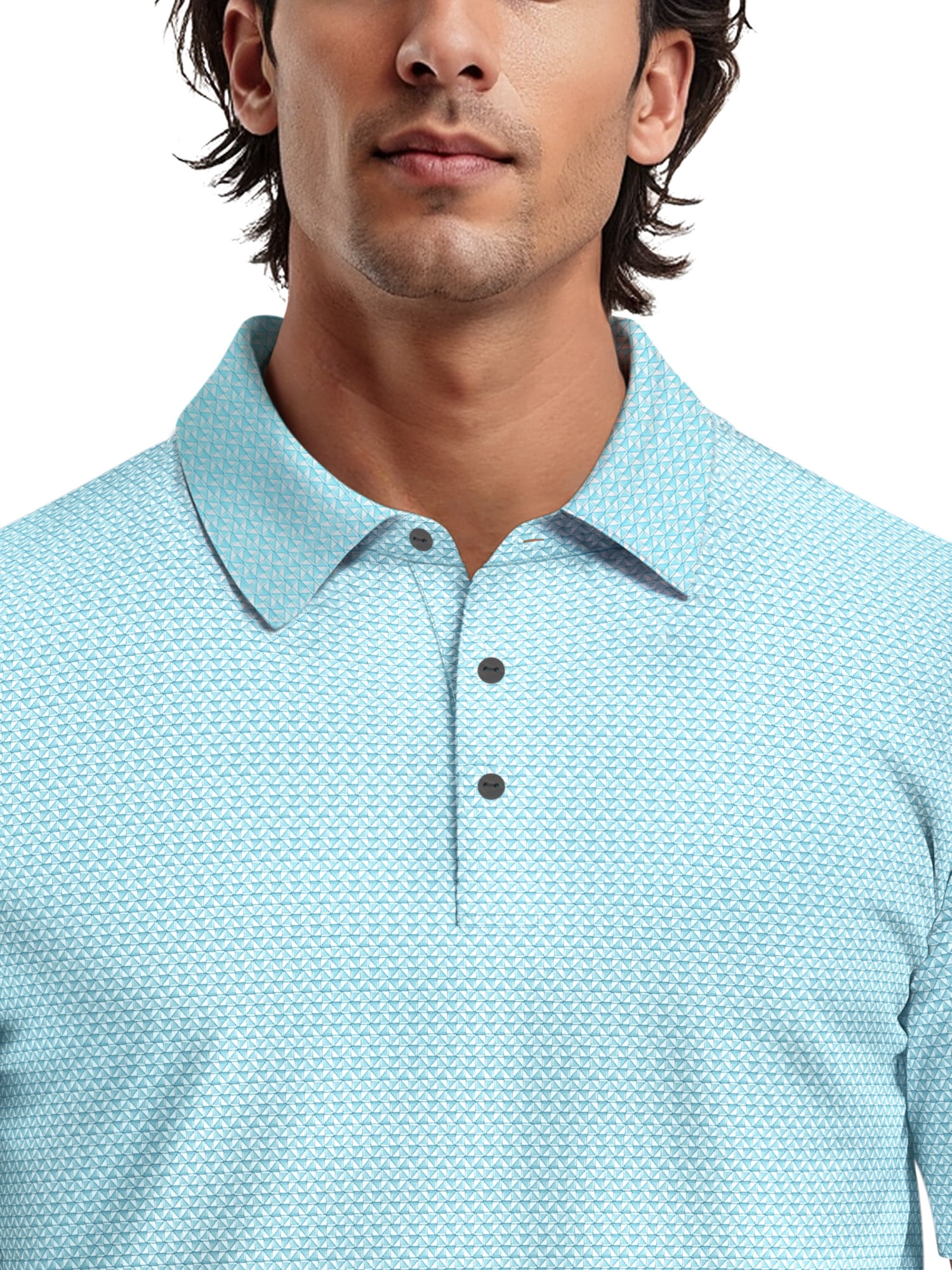 Ben Hogan Men's & Big Men's Performance Mini Geometric Print Short Sleeve Golf Polo Shirt, Sizes S-5XL