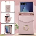 thumbnail image 2 of ELEHOLD Luxury Wallet Case For Motorola Razr Ultra 2025/ Razr 60 Ultra,with Organ Card Slots RFID Blocking Metal Ring Holder Crossbody Shoulder Strap Leather Purse Case for Women Girls,Rosegold, 2 of 9