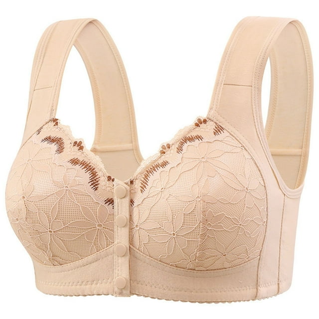 Twfbrm Bras for Women Woman's Solid Color Large Bra Wide Shoulder Strap Style Breathable Plus Size Bra Soft Breathable Bra