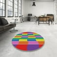 thumbnail image 3 of Ahgly Company Indoor Rectangle Patterned Pink Violet Pink Abstract Area Rugs, 2' x 3', 3 of 6
