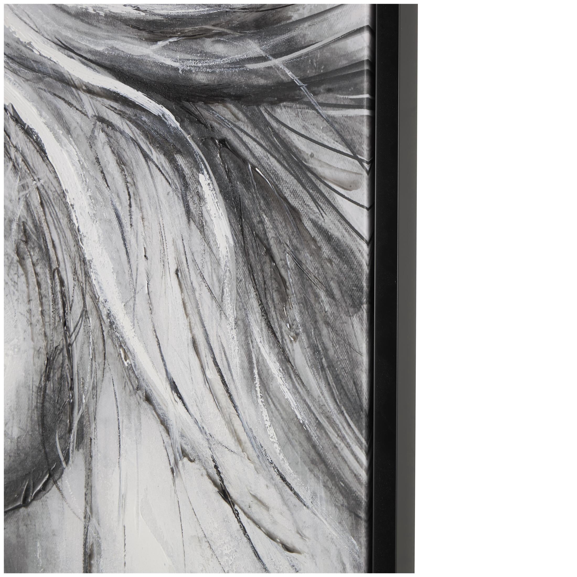 36" x 47" Hand Drawn Inspired Shaded Horse Framed Wall Art with White Background, by DecMode