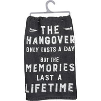 Primitives by Kathy 31453 Black Cotton Dish Towel, 28" x 28", Hangover