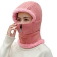 thumbnail image 6 of Winter Cycling Hat with Integrated Face Shield And Neck Warmer Zipper Closure Windproof Thick Plush Full Protection Outdoor Scarf Cold Weather Headwear, 6 of 7