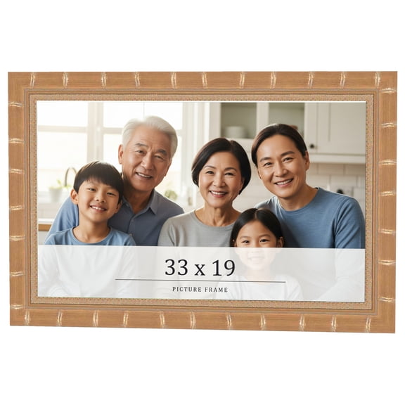 33x19 Frame Gold Real Wood Picture Frame Width 1.5 inches | Interior Frame Depth 0.5 inches |