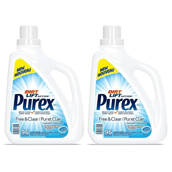 Purex 4.43 Liters Free and Clear Liquid Detergent for Sensitive Skin, (Pack of 2)
