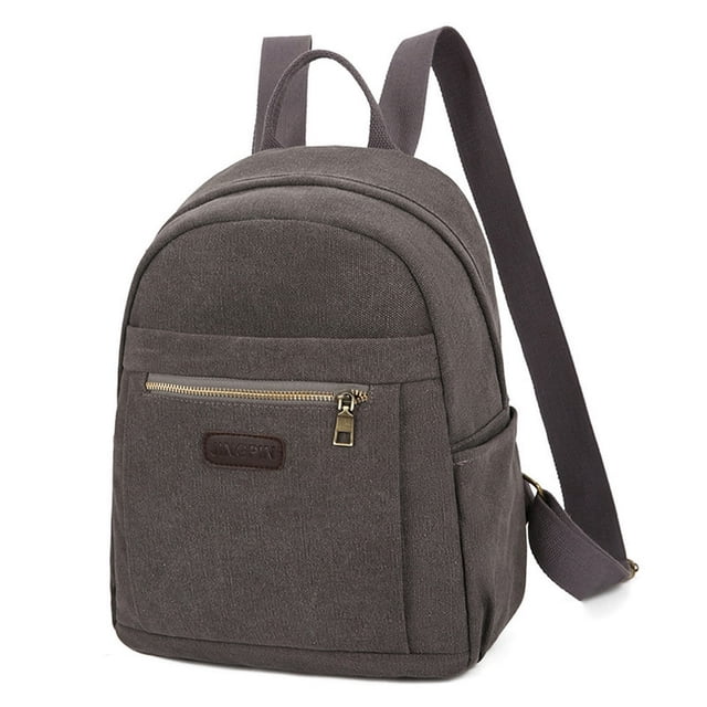Fashion Neutral Solid Color Canvas Versatile Backpack Student Computer Bag