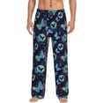 thumbnail image 2 of Goofa Blue Butterfly Printed Soft Pajama Pants for Men, Wide Leg Comfy Casual Lounge Yoga Pants-XX-Large, 2 of 9