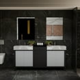 thumbnail image 3 of Zilara 72 in W Black and Grey Double Bath Vanity, Castle Grey Marble Top and 28 in Mirrors, 3 of 12