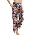 thumbnail image 2 of Balery Rose Flowers print Women's Pajama Pants,Ultra Lightweight Pjs,Lounge Pant-Small, 2 of 9