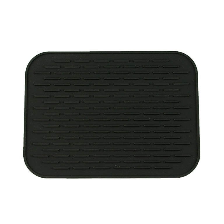 Yesbay Kitchen Silicone Sink Mat Dishes Cup Dry Pad Pot Holder Table  Placemat Coasters,Black 