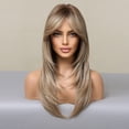 thumbnail image 2 of Long Layered Wigs for Women Middle Part Synthetic Hair Wig with Bangs for Daily Use Perruques A3, 2 of 6