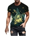 thumbnail image 2 of Mens Shirts Plus Size under $5 Easter Print Short Sleeve Round Neck T-Shirt Lightweight Summer Shirt Black XXL, 2 of 5