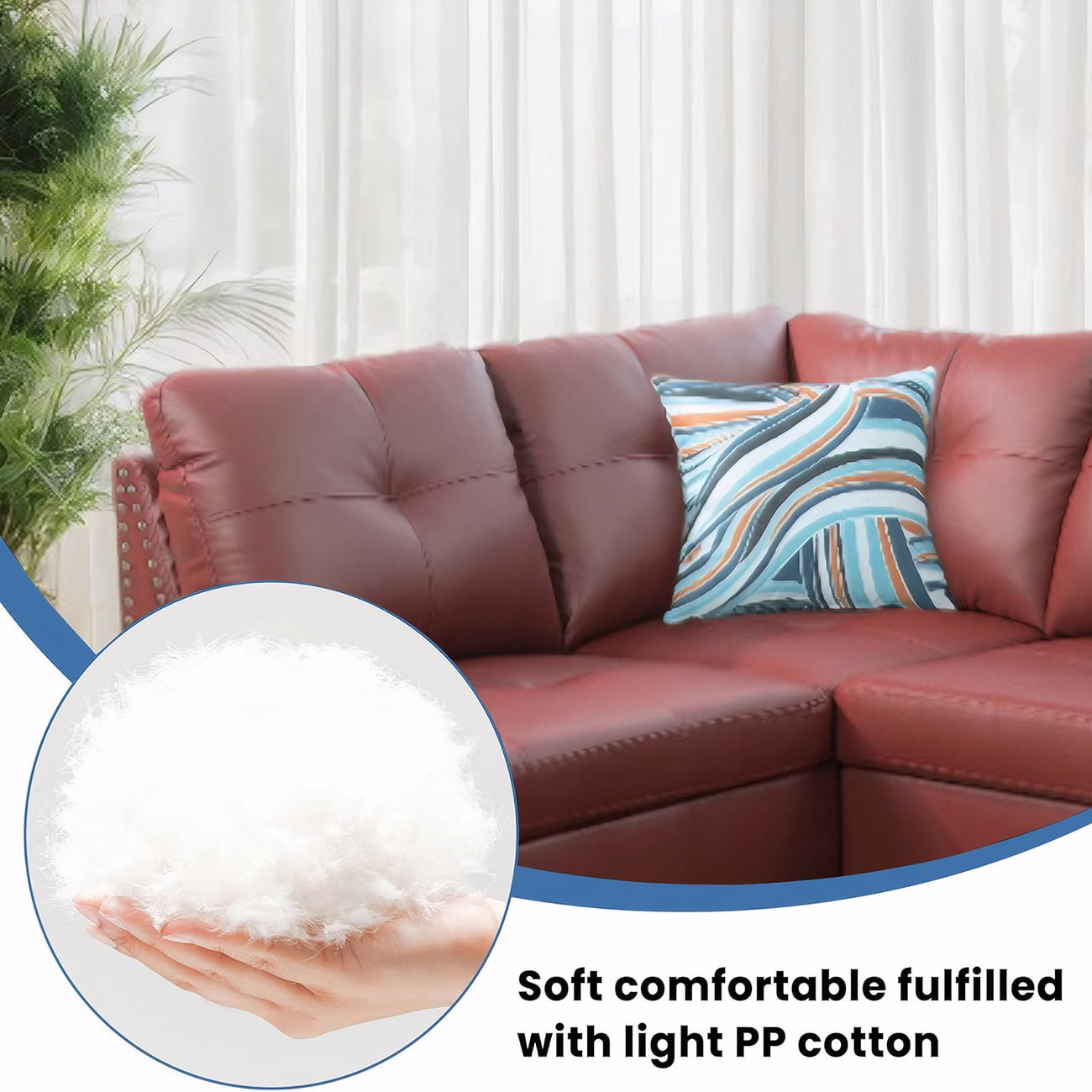 Sectional Couch for Living Room Furniture Sets, Faux Leather L Shape Living Room Sofa with Chaise 2 Piece Using for Apartment, Office, Bedrooms, Red(Facing Left Chaise)