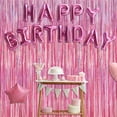 thumbnail image 7 of 4 Pack Pink Party Decorations, 3.28 FT x 7.05 FT Pink Backdrop, Metallic Tinsel Backdrop Fringe Curtains Backdrop Curtains, Photo Backdrop Party Supplies Birthday Party Decorations, 7 of 7