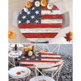 thumbnail image 2 of Round Tablecloth 4th of July Elastic Edge Fitted Patriotic Wood American Flag Plastic Table Cover,Waterproof Oil Proof for Dinner,Outdoor, Picnic, 36" - 44"&nbsp; DIA Tables Red White and Blue, 2 of 6