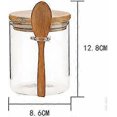 thumbnail image 2 of Glass Food Airtight Canister Castor Wooden Twist Lid Kitchen Candy Storage Tank Jar Bamboo Food Cont, 2 of 5
