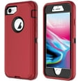 thumbnail image 2 of Entronix Funda Resistente para iPhone 7/8, Triple Capa, Resistente a Golpes y Caídas, Color Rojo, 2 of 6