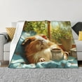 thumbnail image 1 of Balery Lazy Home Style Guinea Pig Manta de Franela con Dibujo, Lujo Ultra Suave y Cálido, Antipelusa y Resistente a las Arrugas para Cama, Sofá, Camping -80"x60", 1 of 6