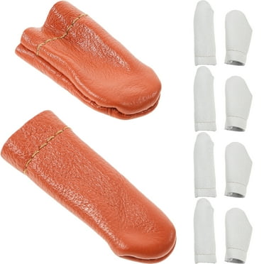 10 Pcs Leather Finger Cots Gloves Fingers Tips Guard Quilting Accessories Leather Thimble