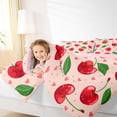 thumbnail image 4 of Manfei Cartoon Red Cherry Bedding Comforter Set for Teens, Yummy Summer Fruit Twin Comforter Sets, Kawaii Love Heart Reversible Bedding Set, Super Cozy Room Decor, 2pcs, 4 of 8