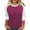Dark Purple, variant on Womens Casual 3/4 Shoulder Sleeve Color Blocked T Shirt Top Everyday Soft Comfort Basic Essential Stylish Trendy