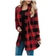 thumbnail image 1 of ICHUANYI Clearance Fashion Women's Plaid Printed Coat Long Sleeve Cardigan Outerwear Tops(Red, S) ICHUANYI WER2023080905816, 1 of 8