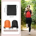 thumbnail image 2 of Bolsas de mochila con cordón, 2 paquetes de saco de cincha para gimnasio, yoga, viaje, natación, playa, negro, naranja, 2 of 6