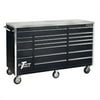 72" 18 Drawer Triple Bank Roller Cabinet - Black