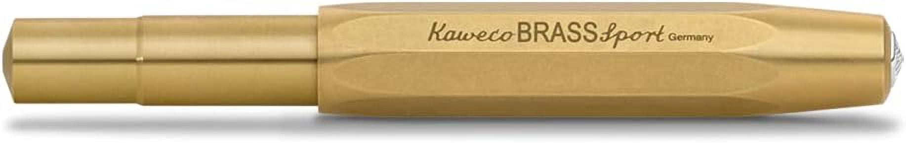 Kaweco Brass Sport Gel/Ballpoint Pen Including 0.7 mm Rollerball Pen Refill for Left Handed and Right-Handed in Classic Design with Ceramic Ball I Gel Rollerball 13.5 cm