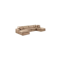 Meridian Furniture Comfy Tan Faux Leather Modular Sectional