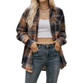 thumbnail image 2 of Ladies Autumn Blouses Lapel Collar Shirt Blouses with Pocket V Neck Daily Outfit, 2 of 7
