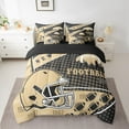 thumbnail image 2 of Manfei New Orleans Bedding Comforter Set 7pcs,Football City Full Bedding Set,Yellow Helmet Fitted Sheet Flat Sheet,Super Cozy Room Decor Reversible, 2 of 7