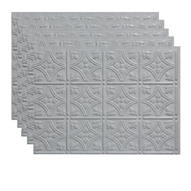 FASÄDE Traditional Style/Pattern 1 Decorative Vinyl 18in x 24in Backsplash Panel in Cashmere (5 Pack)