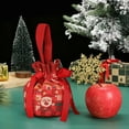 thumbnail image 4 of Luoshdecor Christmas Drawstring Gift Bags,7.9 in Vintage Holiday Candy Xmas Gift Bags,Linen HandBags for Xmas Presents Home Party, 4 of 6
