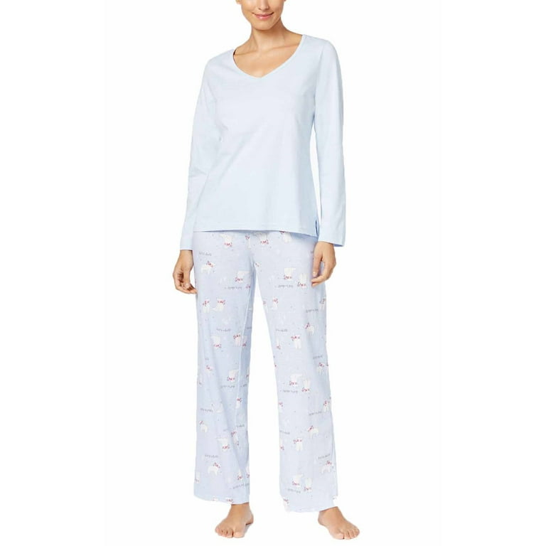 allbrand365 designer brand Womens Graphic Top And Printed Pants Pajama Set