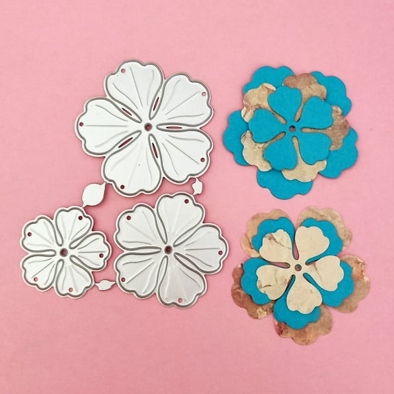 Die Cuts for Card Making, Ouginx 3Pcs Flower Metal Cutting Dies DIY Die Cutters Die Stencils for Scrapbooking, Embossing & More