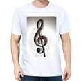 thumbnail image 3 of Basic top Tees For Women Loose Boyfriend ShirtsMusical Notation Grey Casual Blouse round neck, 3 of 5
