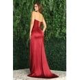 thumbnail image 3 of Women's Adora Design 3161 Satin Lace Corset Fitted Bodycon Long Formal Gown Red Size L, 3 of 3