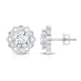 thumbnail image 3 of Rosec Jewels Lab Grown Diamond Studs - Vintage Style Diamond Earrings with Screw Back (1.9 Ct, EF-VS Quality), 925 Sterling Silver, 3 of 6
