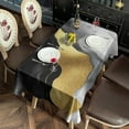 thumbnail image 2 of Black and Gold Marble Glitter Streaks Pattern Rectangle Tablecloth 60"x102",Waterproof Polyester Rectangle Table Cloth, Wipeable Spillproof Polyester Tablecloth for Dining, Camping, Indoor and Outdoor, 2 of 6