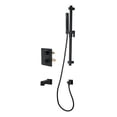 thumbnail image 4 of Square 3-functions thermostatic valve, Handheld shower, bath spout or both simultaneously, Matte black finish, 4 of 9